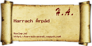 Harrach Árpád névjegykártya